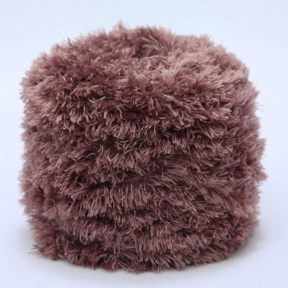 200g DIY Tejer Hilo de Felpa Hilado de Pestañas Peludas Bufanda de Suéter de Ganchillo Hilo de Piel Sintética Hilo de Novedad Manta Fuzzy Almohada Hilado de Textiles para el hogar (Color : Dark Coffee
