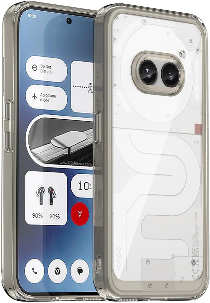 Muzz Compatible with Nothing Phone 2A Transparent TPU Candy Color Phone Cover Protector Bumper Shockproof Soft Back Case For Nothing Phone 2a 2024 (Transparent Grey)