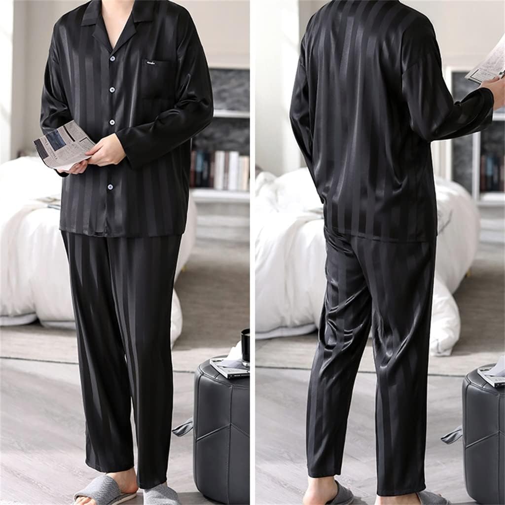 Pajamas men's spring and autumn silk ice long-sleeved homewear simulation four seasons