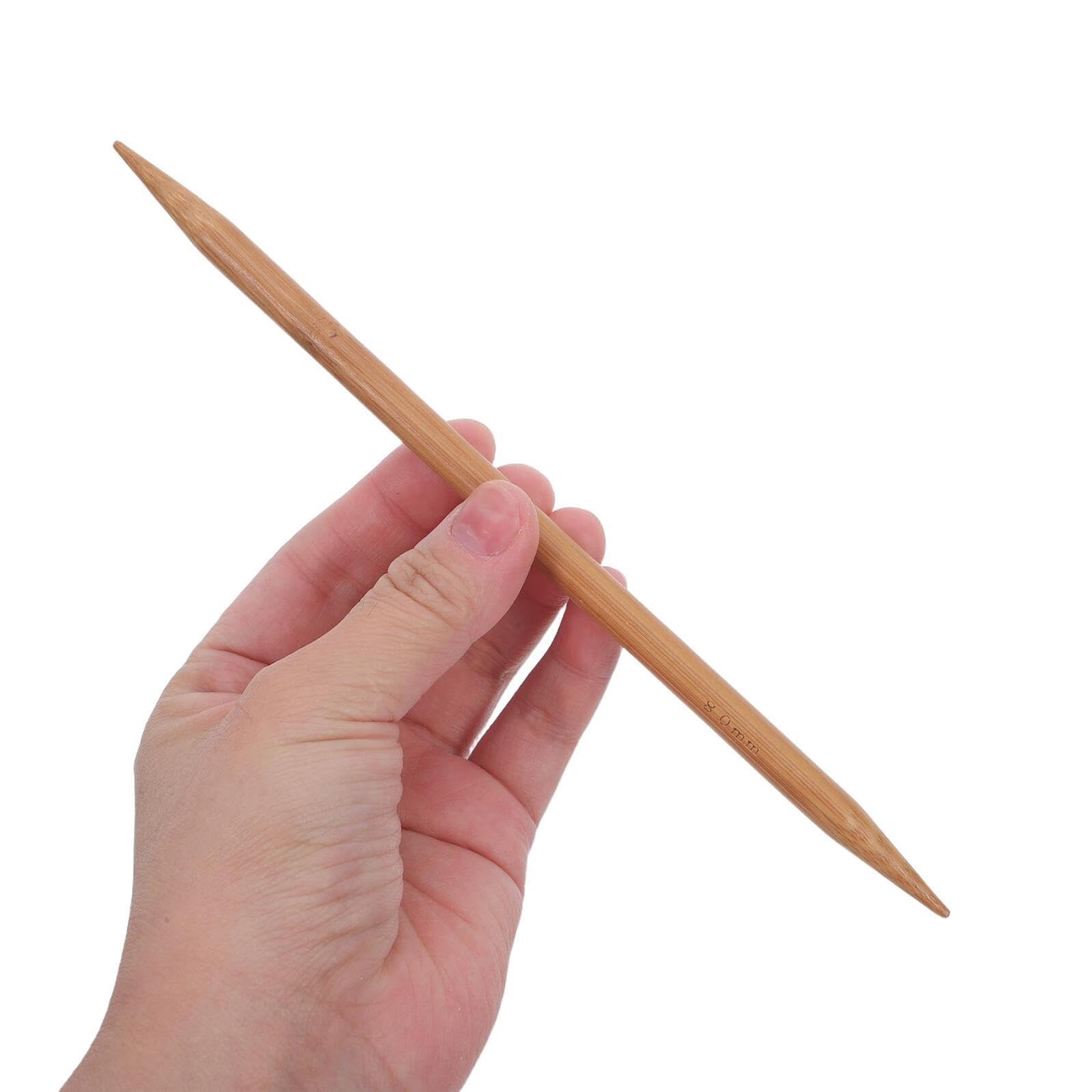 GARIOUANS Juego de 150 Agujas de Tejer de Doble Punta de 20 Cm, de Madera de Bambú Carbonizada, Set Completo para Suéteres y Proyectos de Tejido Manual, Kit Versátil para