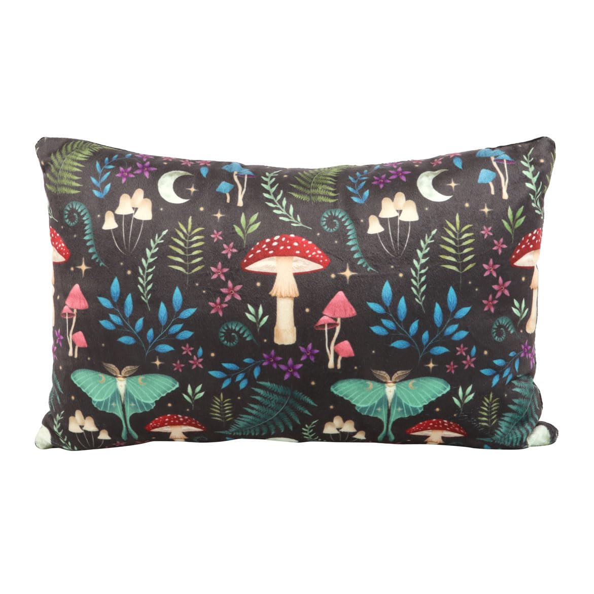 Something Different Wholesale Enchantment Cushion: Mystical Forest Mushrooms and Moonlit Moths Design - Dark and Moody Botanical Feel - Enhance Home Decor