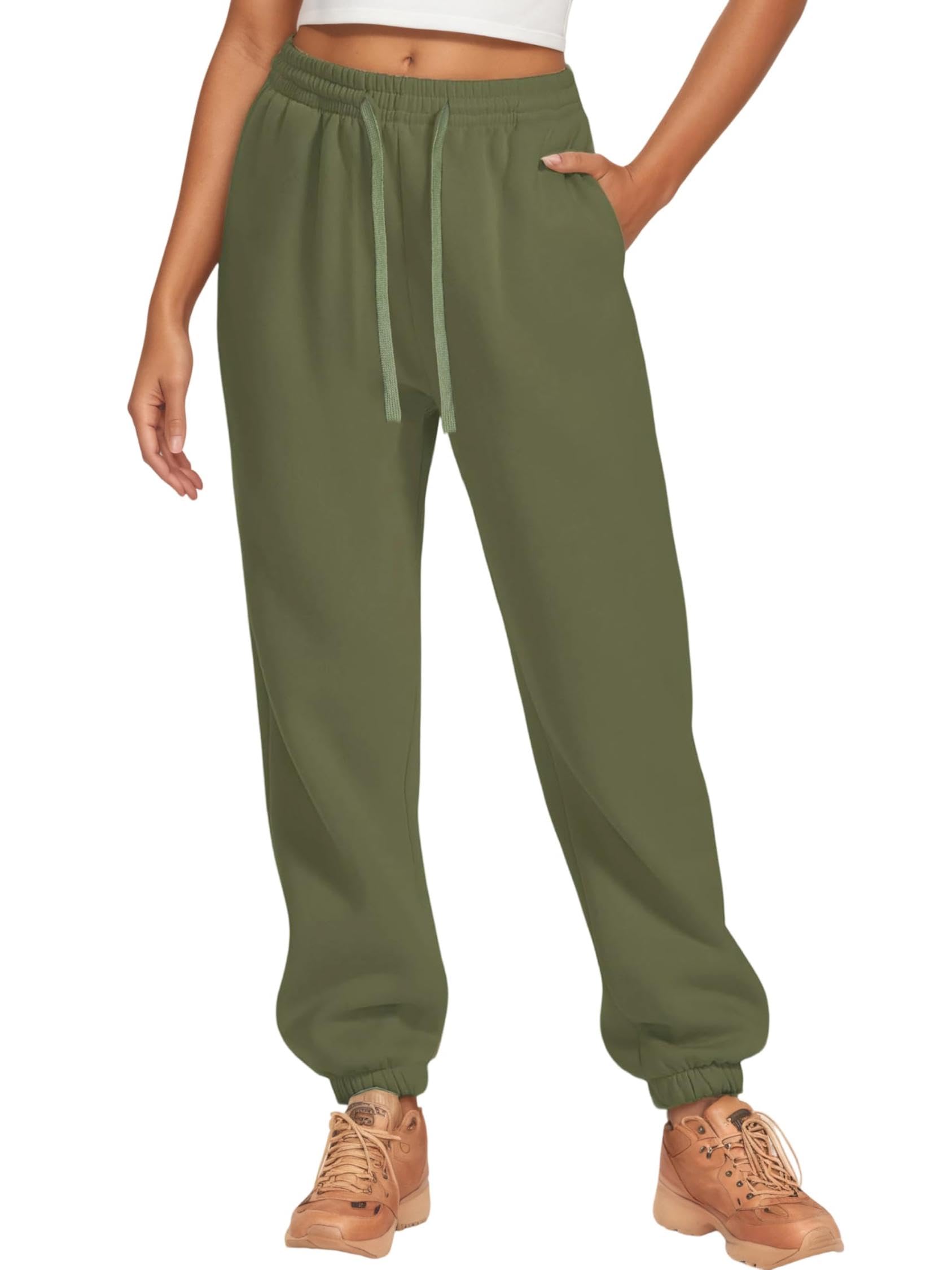 Timuspo Pantalon de jogging long baggy pour femme - Confortable - Avec taille élastique et poches - Pour l'automne et l'hiver