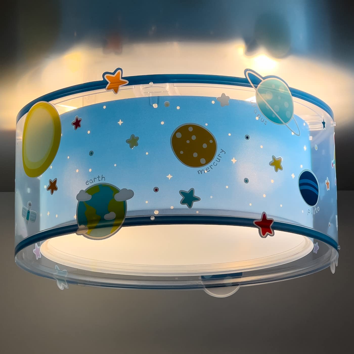 Dalber Lámpara plafón de techo infantil Planets Planetas Sistema Solar Azul