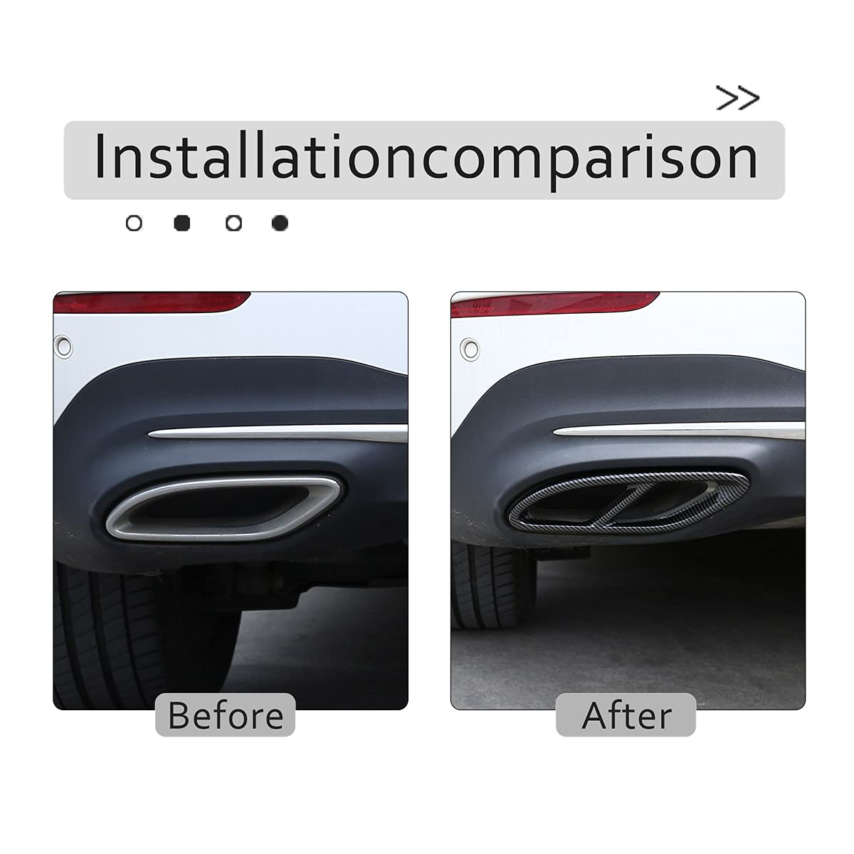 METYOUCAR Cubierta de salida de tubo de escape silenciador de cola de coche de acero inoxidable para Mercedes Benz A/B/C/E/GLA/GLC/GLE/GLS