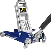 Yellow Jacket 3 Ton Aluminum Floor Jack - Ultra Lightweight Dual Pump Fast Lift, 6600 lbs Capacity, Low Profile 3.75" for Cars SUVs Trucks