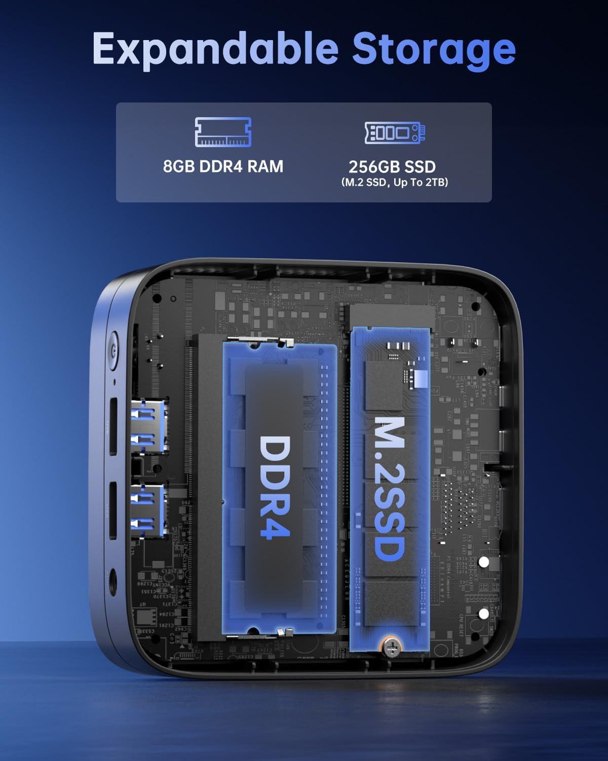ミニPC Essenx Series MINIPC KAMRUI Essenx E1 Mini PC, 8GB DDR4 RAM 256GB M.2 SSD, Mini