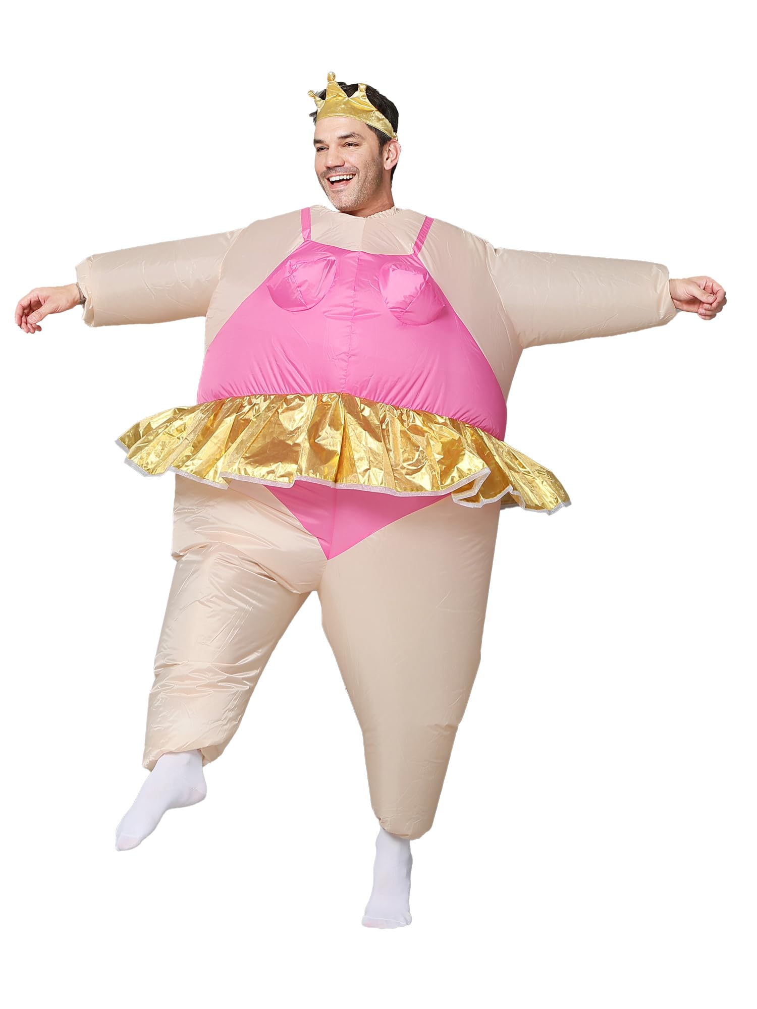 Inflatable Ballerina Costume for Adult Blow Up Funny Fat Suits Halloween Fancy Dress