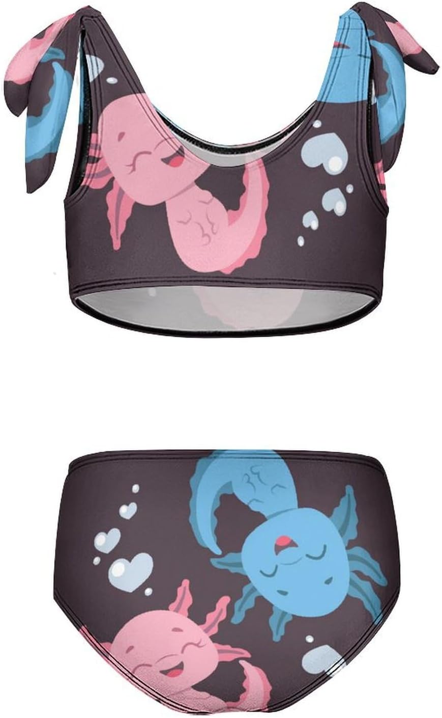 Axolotl Anteater Girls Swimsuit Two Piece Swimwear Bathing Suit for Girls