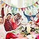 Crislove Wimpelkette, 4er Pack 5M Mehrfarbig Dreieck Flaggen, 15 Farben jedes Banner, Leinenimitat Wimpel für Geburtstag Party Hochzeit Dekoration Indoor Outdoor