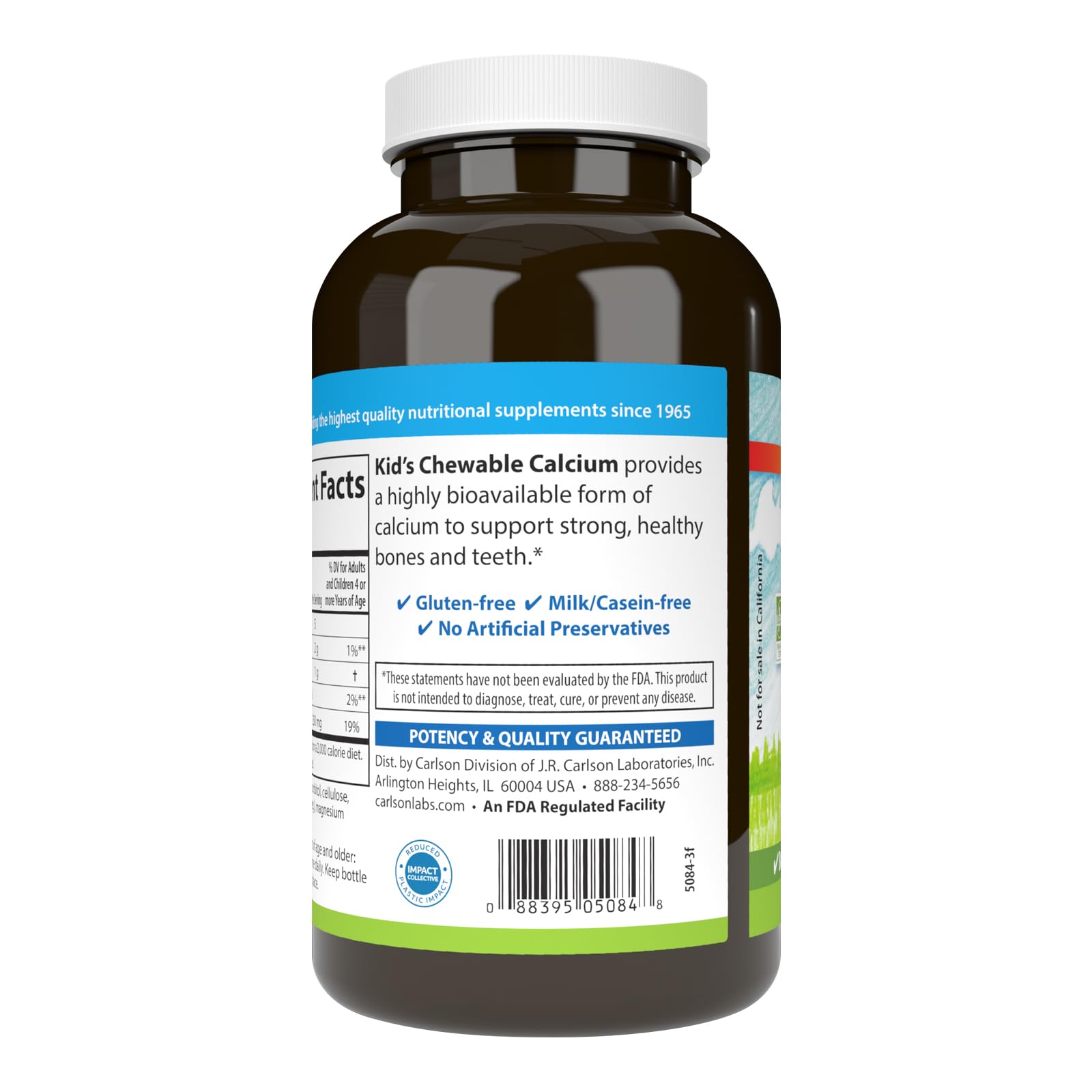 Carlson Kid's Chewable Calcium, 250 mg, Bone Support, 120 Chewable Tablets — Amazon image 8