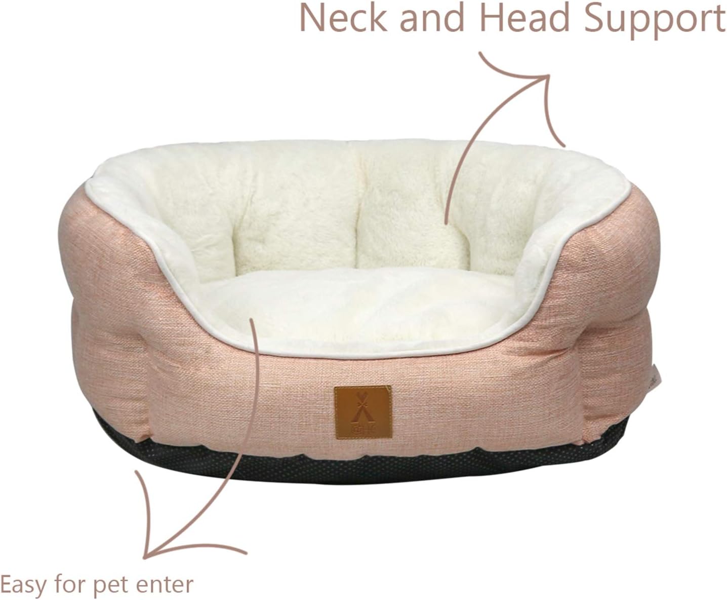 Improved Sleep Comfortable Cat Beds, Washable Dog Bed Removable Cushion,Durable Pet Beds for Cat or Small Dogs (Light Pink)