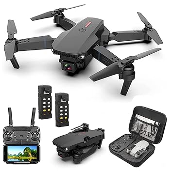 INFOKAP - 4K WiFi Dual Camera Drone for Adults & Kids with Batteries and Carrying Case  Remote Control Foldable Quadcopter Flying Toy