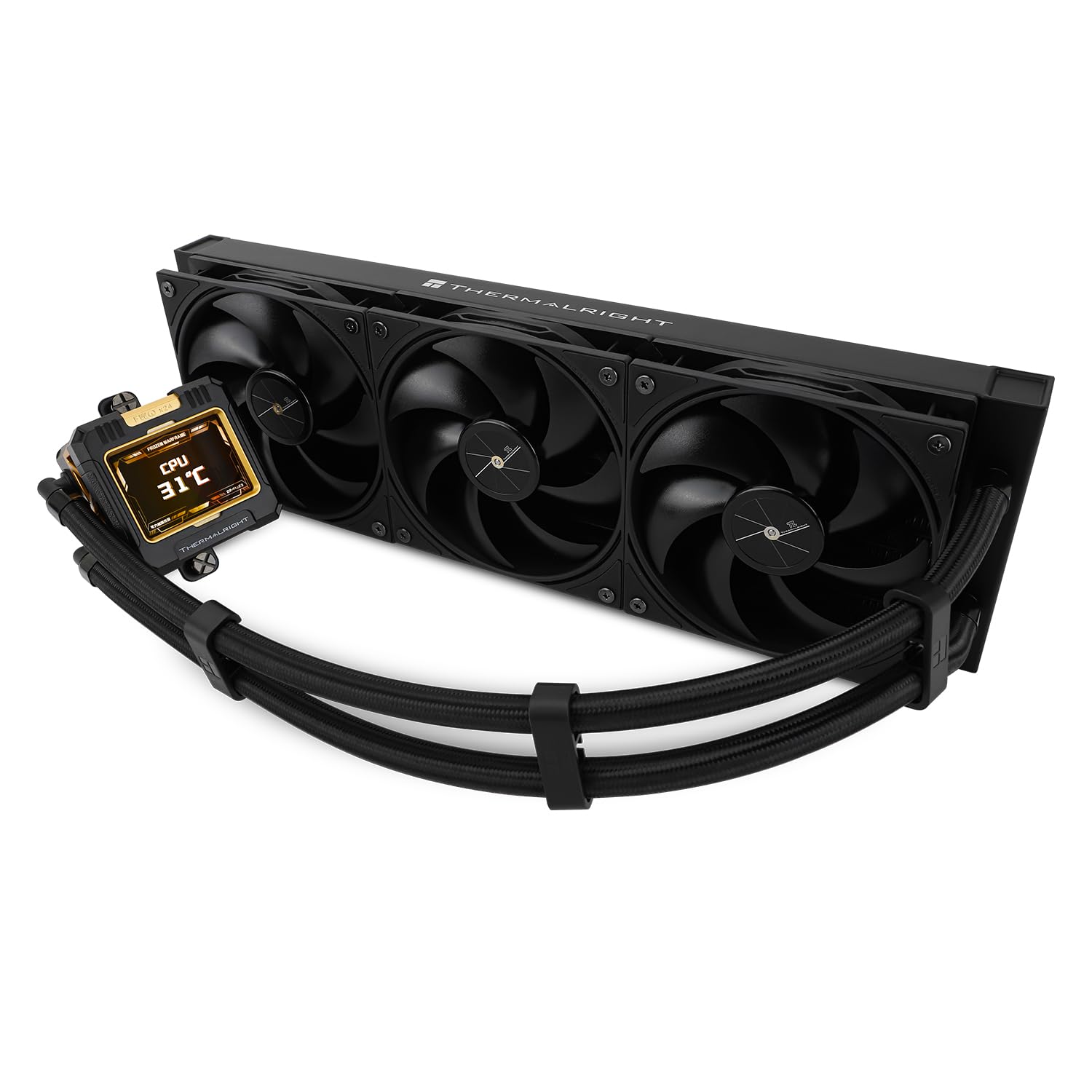 Thermalright FW360 Black Enfriador AIO de CPU, sistema de refrigeración por agua con especificación PC 360, pantalla LCD IPS con resolución de 320 * 240, para AM5 e Intel LGA1700