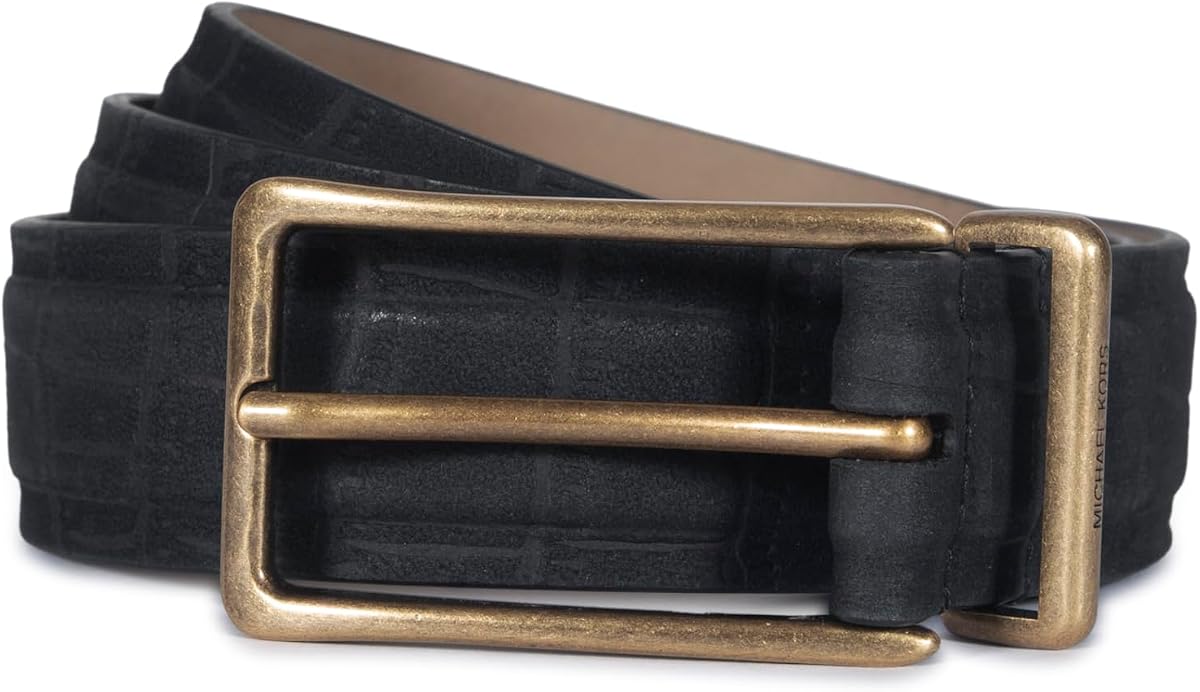 Michael Kors Women's 1.2 Inch Leather Belt, Stylish Accessory for Everyday Wear, Adjustable Fit