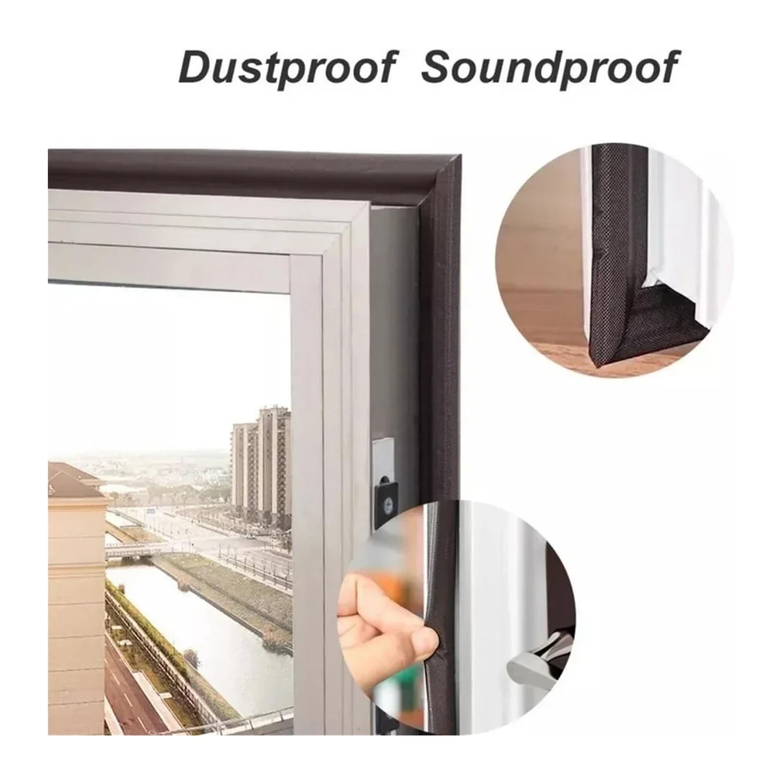 Türdichtung 40 m Fenster-Akustikschaum-Dichtungsstreifen(Brown,30M)
