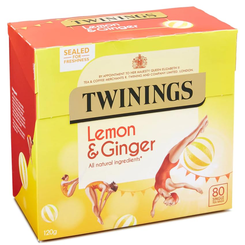Lemon & Ginger Té de limón y jengibre de Inglaterra, 80 bolsitas - importado de Shestore24