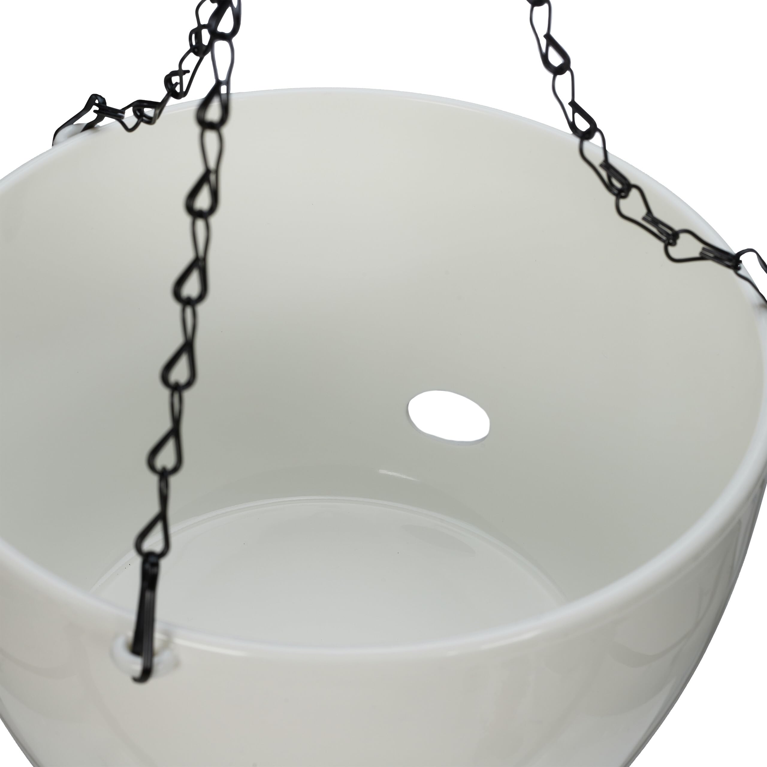 Relaxdays Pot de Fleurs Suspendu, Lot de 3, Diff. Tailles, arrosage Automatique, Porte-Plantes, Trou de Drainage, Blanc
