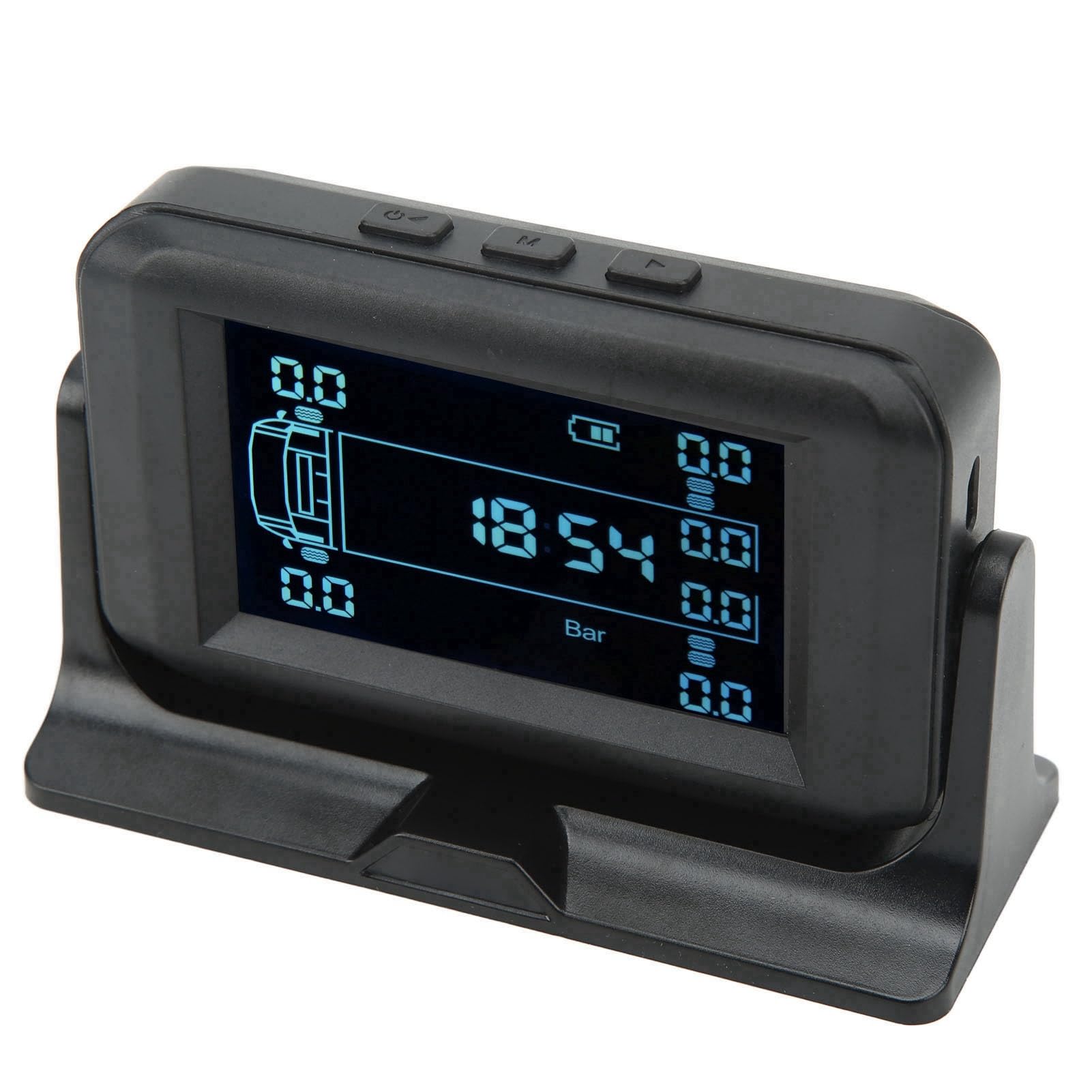 Reifendruckkontrollsystem, Kabelloses Reifendruckkontrollsystem mit 10 Sensoren 15bar Solarladung 4 Alarm TPMS für Wohnmobil LKW Anhänger