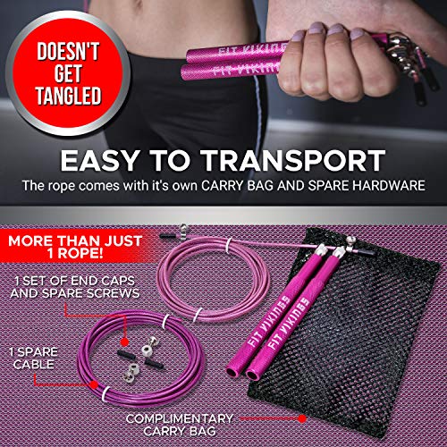 Jump Rope with 2 Adjustable Speed Rope Cables - Weighted - Skipping Rope for Men, Women and Kids - Jumping Rope for CrossFit, Boxing, MMA, Fitness Workout, Cardio Exercise - Professional Jump Ropes