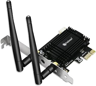 WiFi 6E 5400Mbps Tri-band PCIE WiFi Card for Windows 11, 10 64bit and Linux Kernel 5.1 Desktop PCs, 2.4GHz 574Mbps, 5GHz 2400Mbps and 6GHz 2400Mbps for Gaming, Intel WiFi 6E AX210NGW (AX5400)