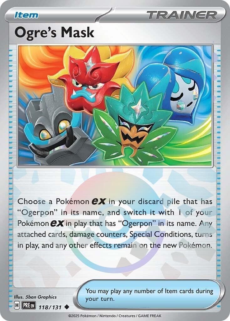Pokemon - Ogre’s Mask 118/131 – Prismatic Evolution – Poke Ball – Etched Foil