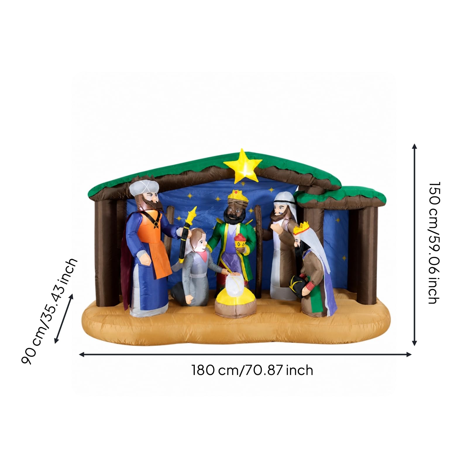 Crèche Noël Gonflable Autogonflant | Résistant résistant Intempéries, Crèche Gonflable avec , pour Jardin