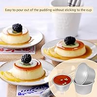 Vista 3 de Pudding Cups Molds Individual Popover Pan Cupcake Muffin Baking Maker Aluminium 8 Pieces(3.74 x 2 x 2.87 Inch)