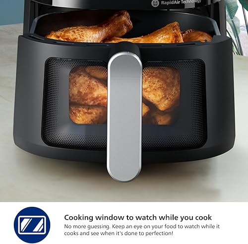 Philips Air Fryer 2000 Series - 13-in-1 functions, 6.6 Quarts, Compact Design with Cooking Window, Black, (NA231/00)
