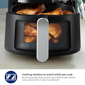 Philips Air Fryer 2000 Series - 13-in-1 functions, 6.6 Quarts, Compact Design with Cooking Window, Black, (NA231/00)