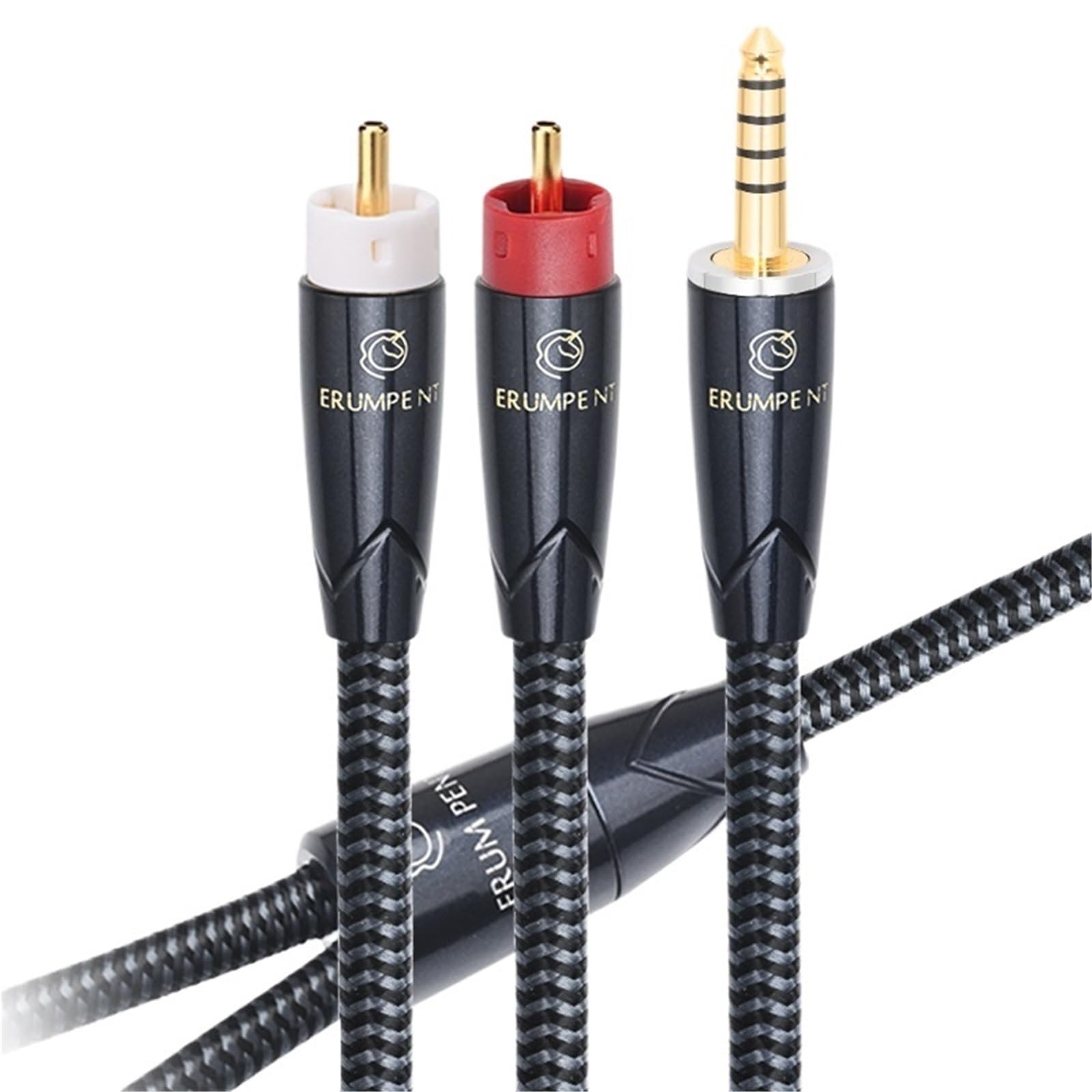 HiFi 4.4 to 2RCA Cable for Audio Home Theater Amplifier CD Player Square OCC Y Splitter Balanced 4.4mm to 2RCA Male Audio Cable(2m)