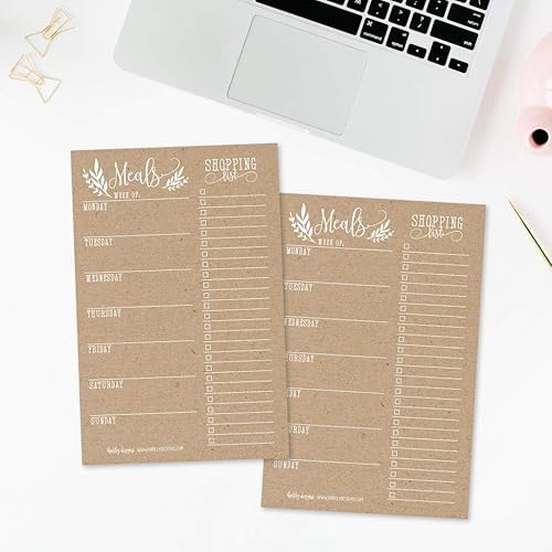 Miniatura 4 de Hadley Designs Calendario rústico semanal de planificación de comidas, lista de compras de comestibles, almohadilla magnética para refrigerador,
