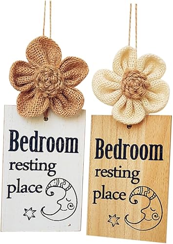 Miniatura 6 de IMIKEYA 6 piezas de decoración de casa para el hogar, dormitorio, puerta de madera, placa de puerta, decoración para colgar en la pared, decoración