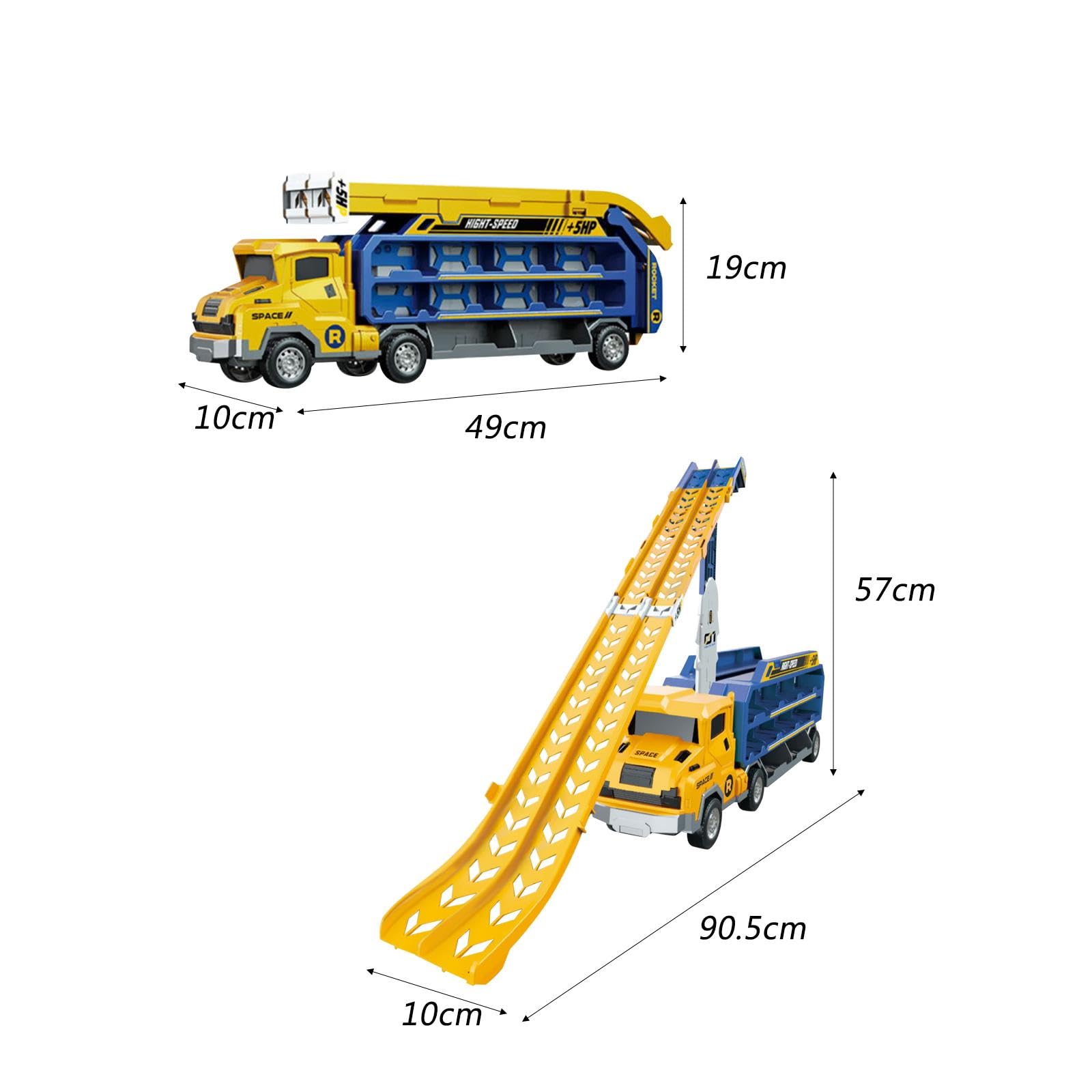 Camión Transportador de Coches de Juguete, Transportador Grande, para Niños, Amarillo