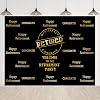 Officially Retired Black Golden Banner Backdrop for Photography, 8x6FT, Happy Retirement Party Background, Photo Booth Studio Props BJMYLU430