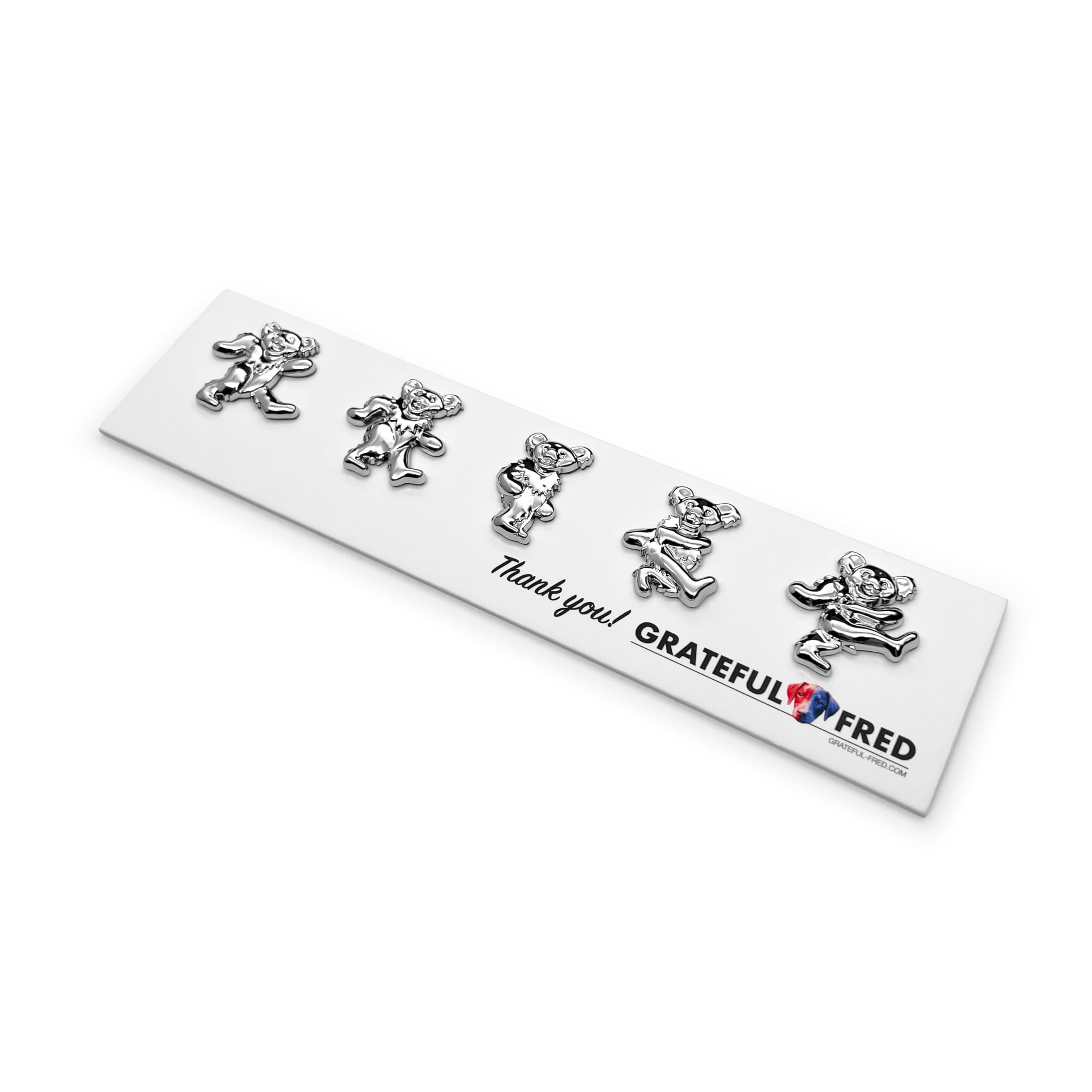 The Mini Bears 5-Pack Car Badge Emblem in Chrome – ABS Resin Composite, Chrome Finish 3D Decal for Vehicle Exterior