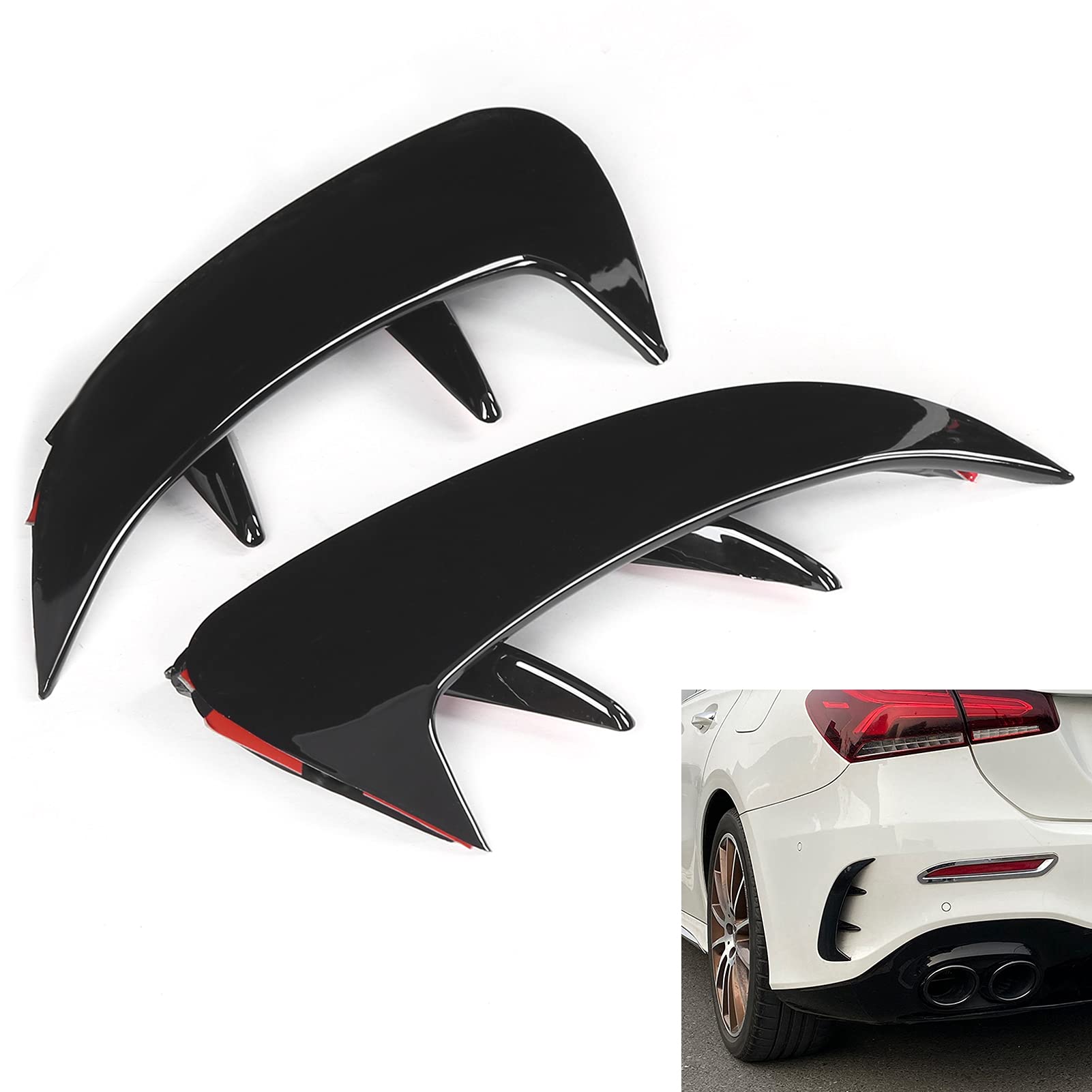 Séparateurs Lèvre Pare-chocs Arrière Pour Mercedes Classe A W177 AMG Line 2018+ - Garniture Aération