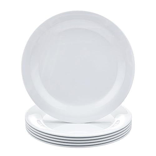 TiendaCommercial Plato de melamina blanca de 105 pulgadas juego de 6 piezas TiendaCommercial Plato de melamina blanca de 105 pulgadas juego de 6 piezas