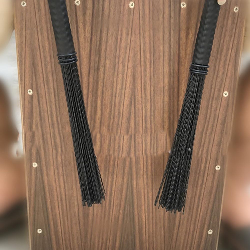 Spazzole professionali per tamburo per jazz cajon e performance musicali soft (nero)