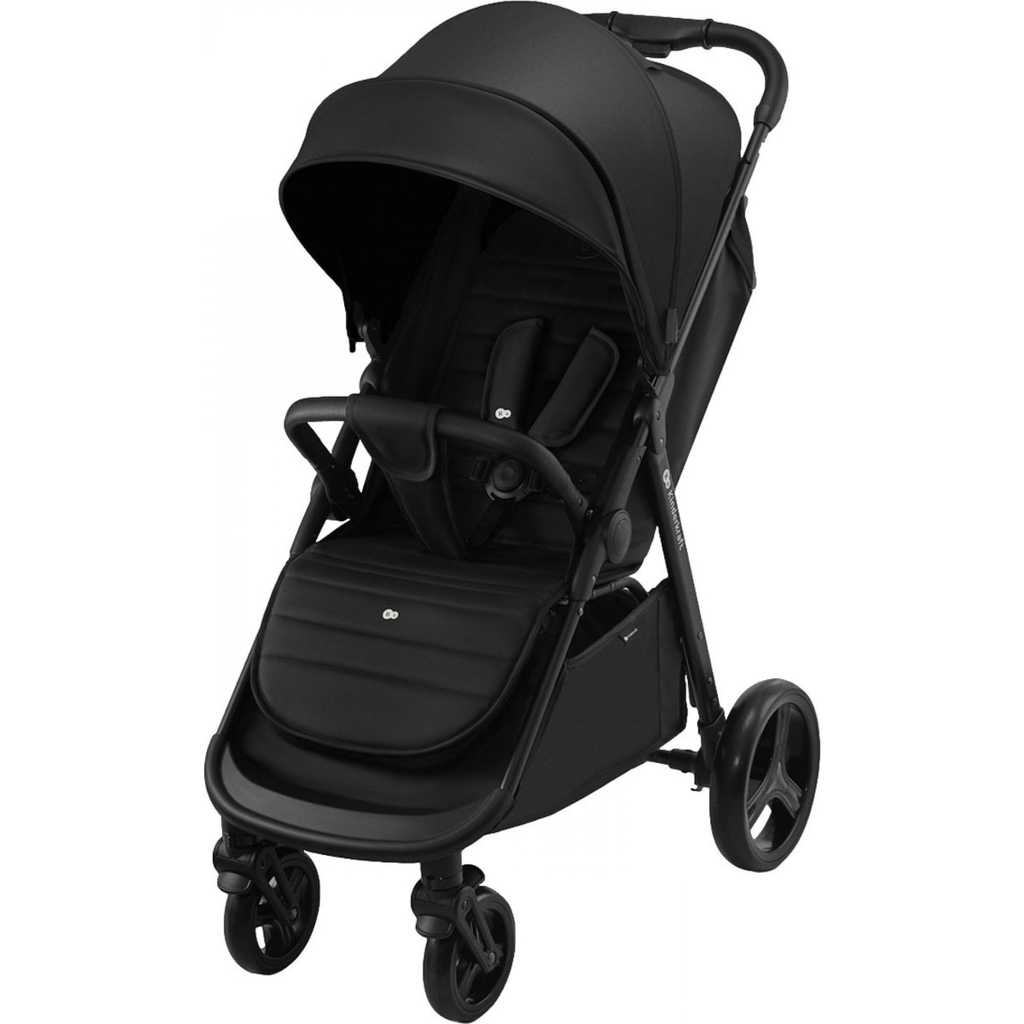 kk KinderkraftRine Buggy up to 22 kg, Pushchair, Foldable with One Hand, Waterproof Hood with UPF50+ Filter, Lying Position, Drink Holder in Set, Black