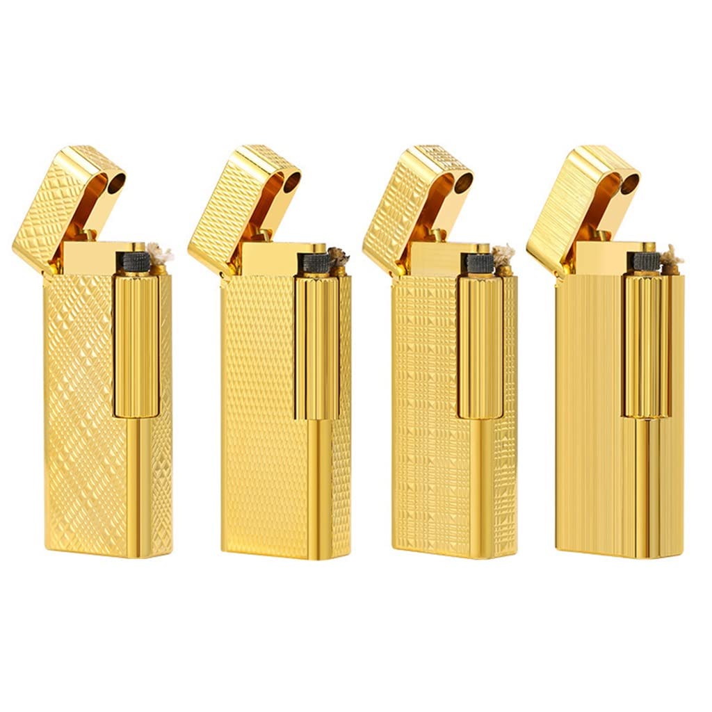 Vintage Kerosin Feuerstein Feuerzeug Aus Messing – Golden, Old-Style, Für Kerzen & Mehr