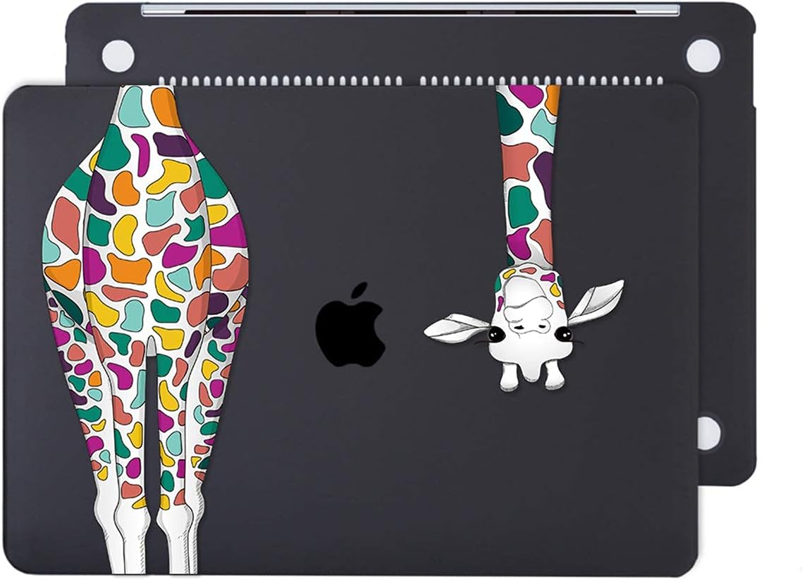 Mektron for MacBook Pro 16 Case A2141 2020 2019 Release, Matte Black Colorful Giraffe Smooth Hard Shell Cover 16 inch Laptop Case w/Keyboard Skin & Screen Protector & Dust Plug - Image 9