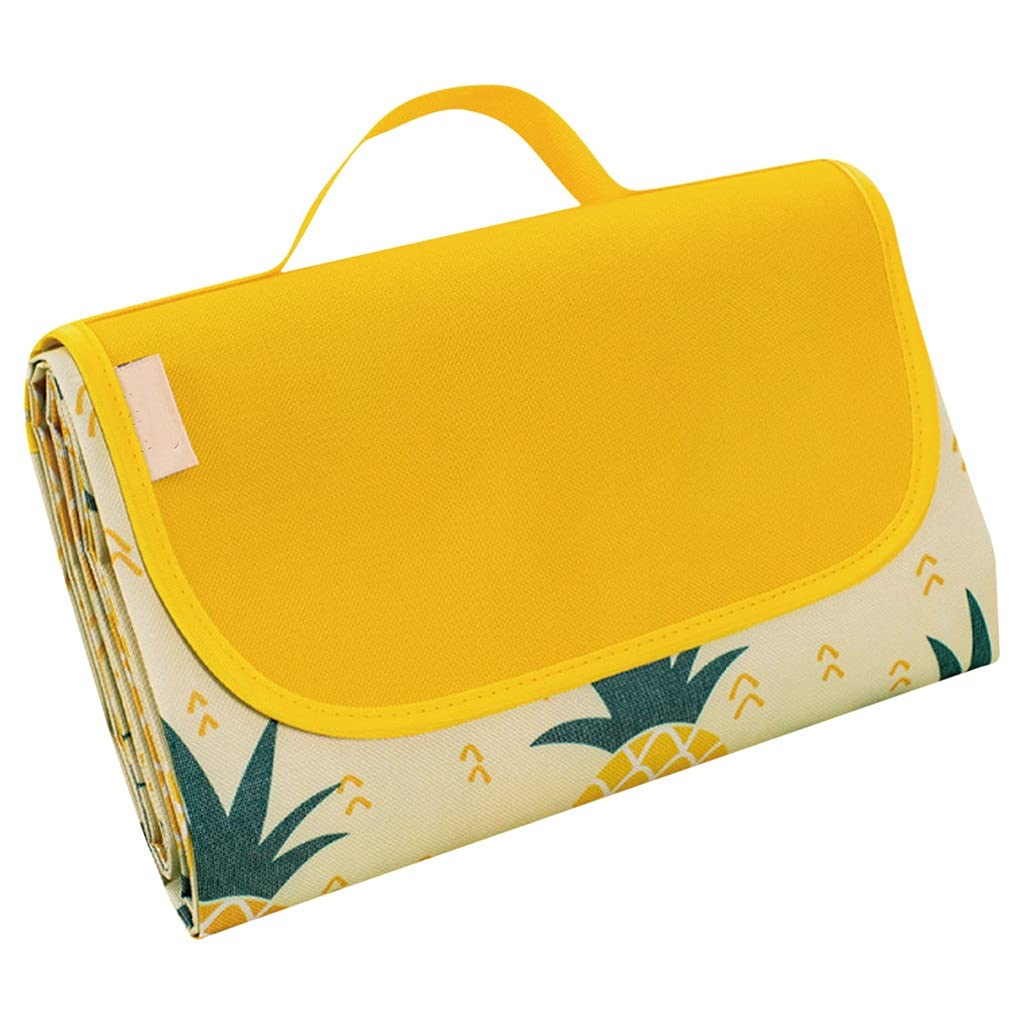 Questa Coperta da Picnic per Esterni, Tappetino da Campeggio Pieghevole, Cuscino da Picnic Impermeabile, Tappetino da Spiaggia a Forma di Ananas (Nome Colore: A, Nome Dimensione: 145 x 80 cm