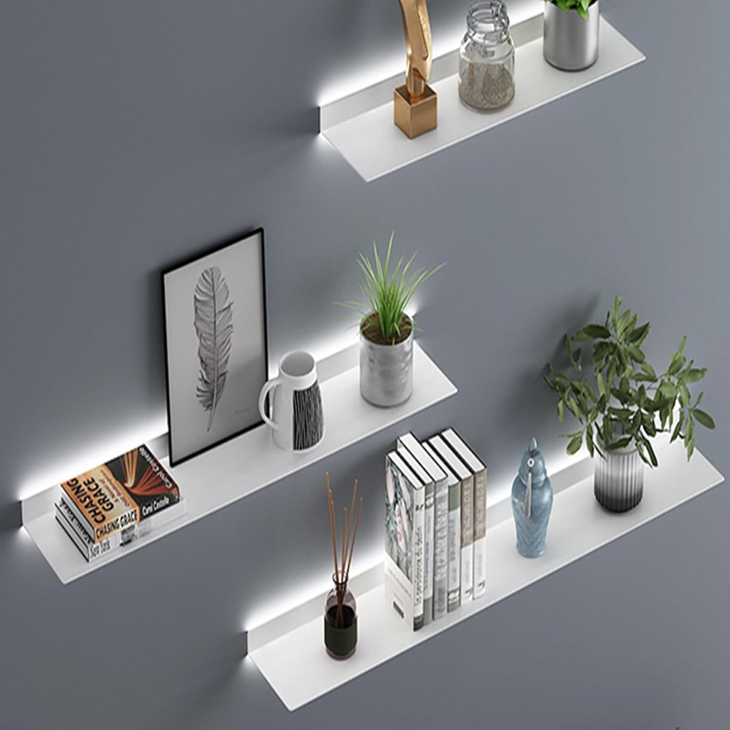 EMYJAY Floating Display Shelf, LightEmitting Shelves