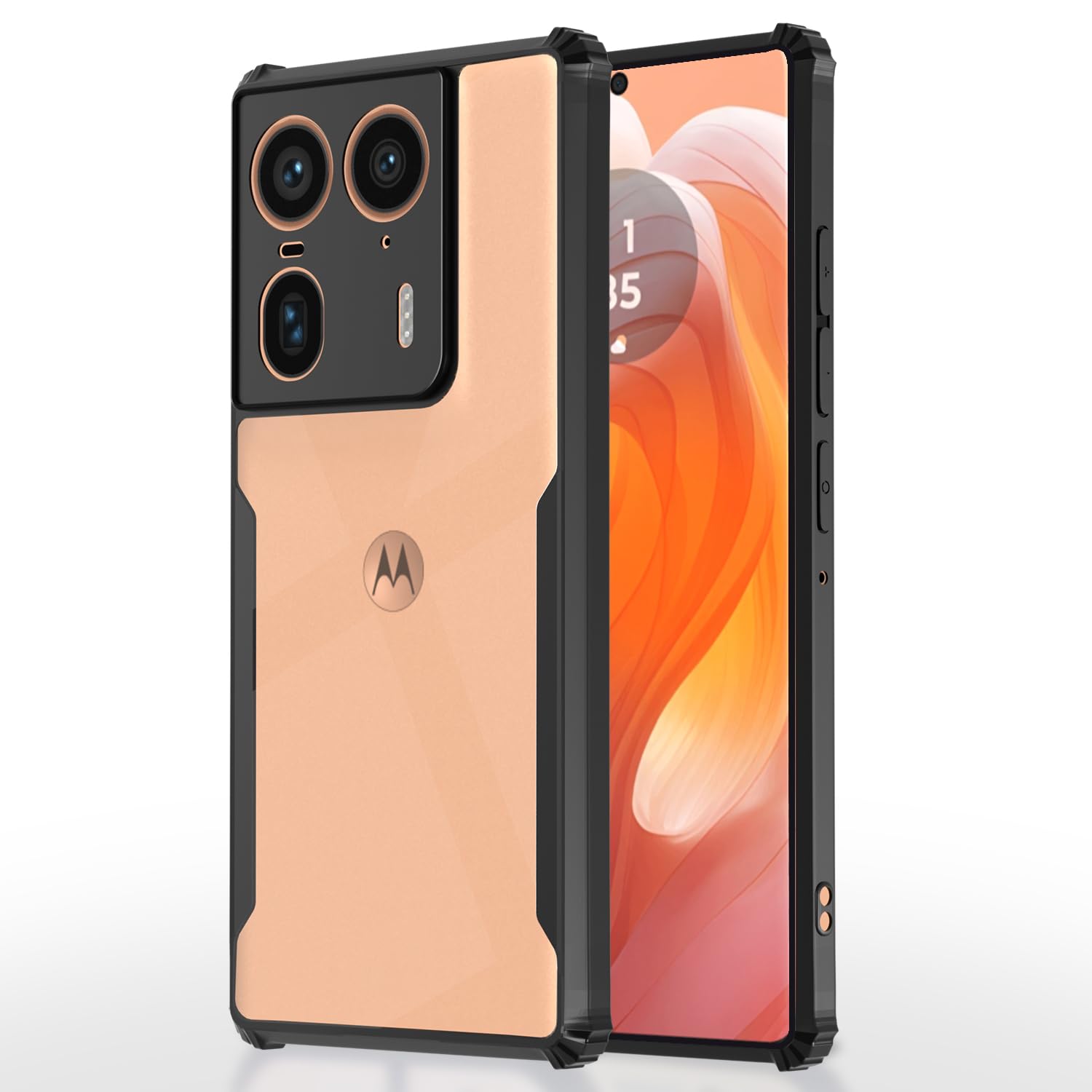 Pikkme Moto Edge 50 Ultra 5G Back Cover | Crystal Clear Transparent Back | Ultra Hyrbid | Full Camera Protection | Raised Edge | Bumper Back Case (Black) (B0D4VMVD2T) Amazon Price History, Amazon Price Tracker