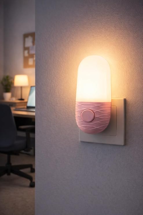 Edison Pembe 2 Modlu Gece Lambası, Priz Tipi LED, Sıcak ve Beyaz Işık, 5 x 9 cm [Enerji Sınıfı G]