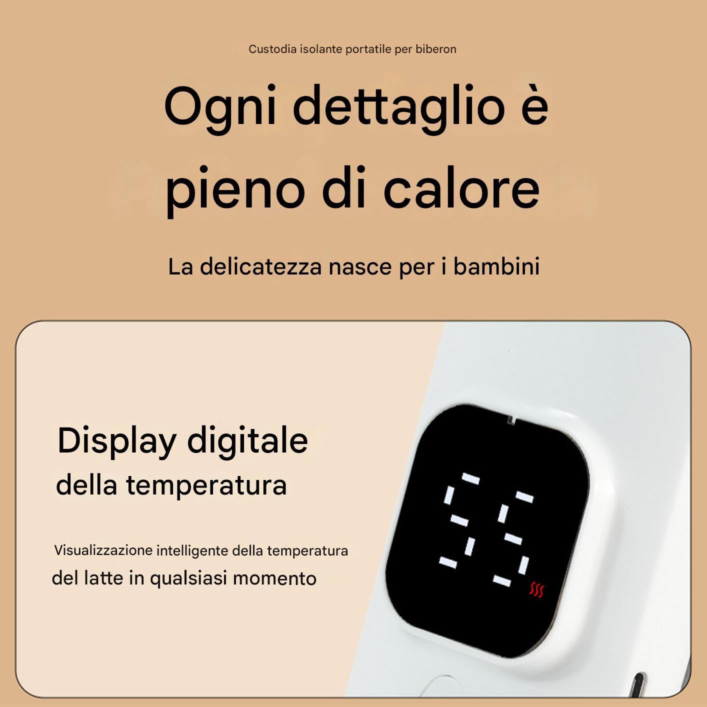 Scaldabiberon Portatile – Biberon 14,5x8,8 Cm | Scaldalatte Per Bambini – Borsa Riscaldante In ABS Ricaricabile | Riscaldatore Per Bottiglie Da Viaggio A Temperatura Costante | Asilo, Auto, Campe