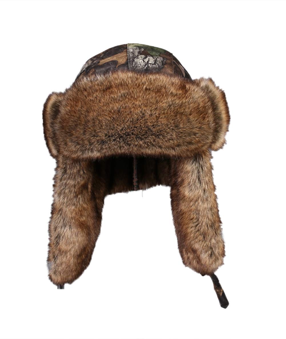 Insun Unisex Chapka Chapeaux avec Bordure en Fourrure Bonnet Aviateur d'hiver Chasse Casquette