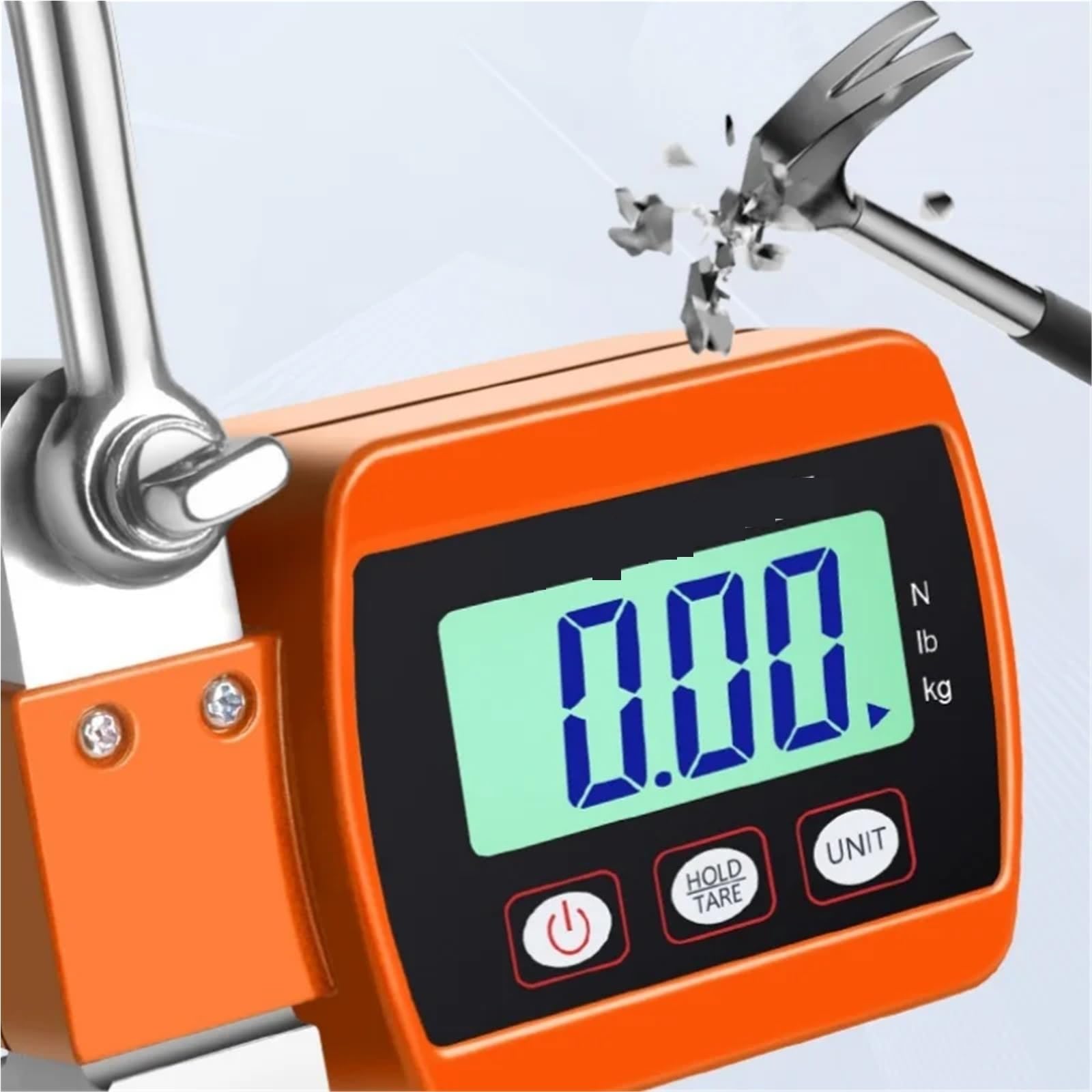 0,05-500 kg Cyfrowa waga dźwigowa, wytrzymała, wisząca waga hakowa, do ważenia na zewnątrz, Precyzyjny i wszechstronny(Oranje)