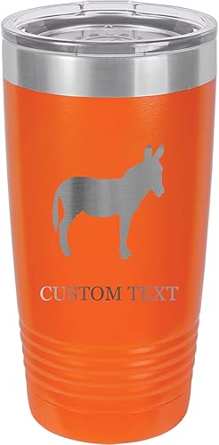 Miniatura 5 de Vaso de acero inoxidable con aislamiento al vacío de 20 onzas personalizado de doble pared grabado con láser, taza negra para café, burro,