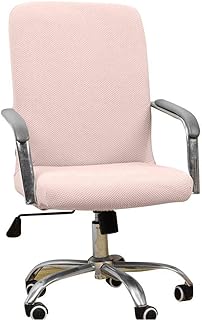 KOLIU Anti-Sucio Estiramiento Giratorio Oficina Computadora Escritorio Asiento Cubierta de la Silla Impermeable Elástico Fundas para sillas Fundas extraíbles S/M/L-B-Beige_M 57-65cm